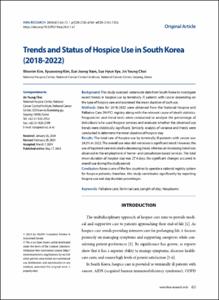 Trends and Status of Hospice Use in South Korea(2018-2022)